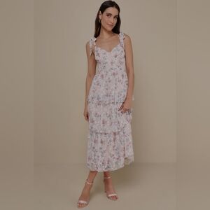 Lulu's Pink Spaghetti Strap Sundress Maxi